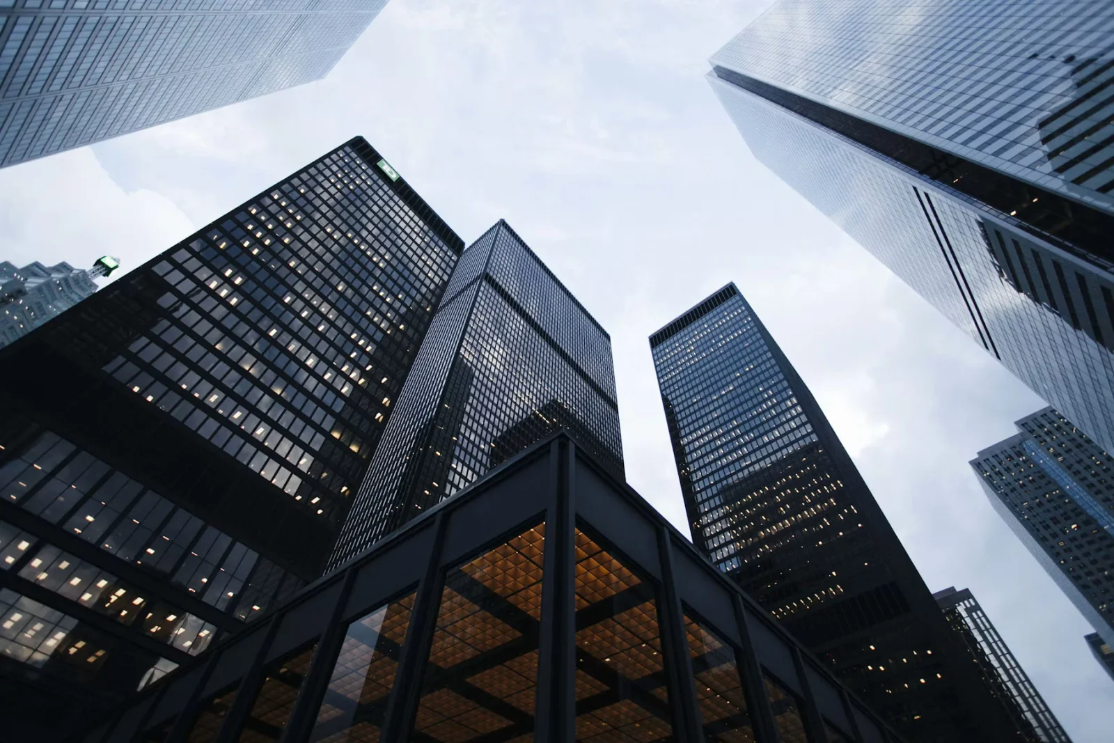 Commercial and office building with a glass facade